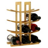 Oceanstar 12-Bottle Natural Bamboo Wine Rack 