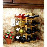 Oceanstar 12-Bottle Natural Bamboo Wine Rack - Full