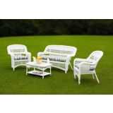 Tortuga Outdoor Portside Coastal White 4-Piece Seating Set