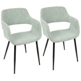 LumiSource Margarite Chair Set of 2 - LIGHT GREEN 