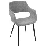 LumiSource Margarite Chair Set of 2 - GREY - Perspective