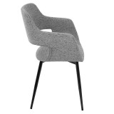 LumiSource Margarite Chair Set of 2 - GREY - Side