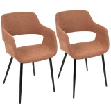 LumiSource Margarite Chair Set of 2 - ORANGE