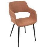LumiSource Margarite Chair Set of 2 - ORANGE - Perspective