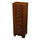 Berkeley Jewelry Armoire - Coffee - Closed with White BG
