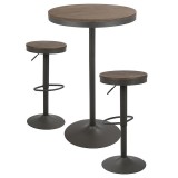 LumiSource Dakota Pub Set - Grey + Brown