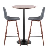 LumiSource Pebble Pub Set - Walnut + Blue