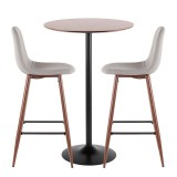 LumiSource Pebble Pub Set - Walnut + Light Grey
