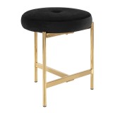 LumiSource Chloe Vanity Stool - BLACK in GOLD Legs