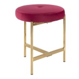 LumiSource Chloe Vanity Stool - BLUSH PINK in GOLD Legs
