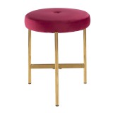 LumiSource Chloe Vanity Stool - BLUSH PINK in GOLD Legs
