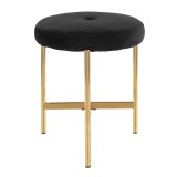 LumiSource Chloe Vanity Stool - BLACK in GOLD Legs