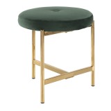 LumiSource Chloe Vanity Stool - GREEN in GOLD Legs