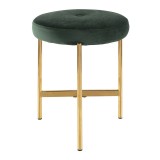 LumiSource Chloe Vanity Stool - GREEN in GOLD Legs