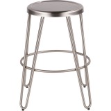 Lumisource Avery Metal Counter Stool in Brushed Stainless Steel - Set of 2