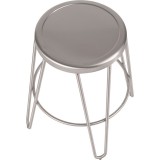 Lumisource Avery Metal Counter Stool in Brushed Stainless Steel - Set of 2