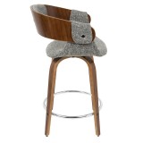 LumiSource Elisa Counter Stool - Set of 2 - Grey - Side