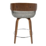 LumiSource Elisa Counter Stool - Set of 2 - Grey - Rear