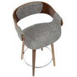 LumiSource Elisa Counter Stool - Set of 2 - Grey - Seat