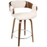 LumiSource Elisa Counter Stool - Set of 2 - Cream - Perspective