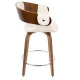 LumiSource Elisa Counter Stool - Set of 2 - Cream - Side