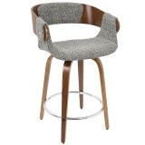 LumiSource Elisa Counter Stool - Set of 2 - Grey - Perspective