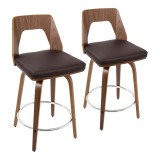 LumiSource Trilogy 24" Counter Stool - Set of 2 - BROWN 