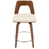 LumiSource Trilogy 24" Counter Stool - Set of 2 - CREAM - Front