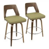 LumiSource Trilogy 24" Counter Stool - Set of 2 - GREEN 