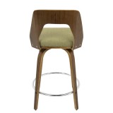 LumiSource Trilogy 24" Counter Stool - Set of 2 - GREEN - Rear
