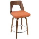 LumiSource Trilogy 24" Counter Stool - Set of 2 - ORANGE - Perspective