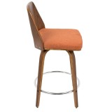  LumiSource Trilogy 24" Counter Stool - Set of 2 - ORANGE - Side
