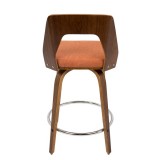  LumiSource Trilogy 24" Counter Stool - Set of 2 - ORANGE - Rear