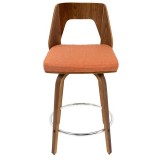  LumiSource Trilogy 24" Counter Stool - Set of 2 - ORANGE - Front
