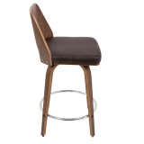 LumiSource Trilogy 24" Counter Stool - Set of 2 - BROWN - Side