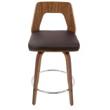 LumiSource Trilogy 24" Counter Stool - Set of 2 - BROWN - Front