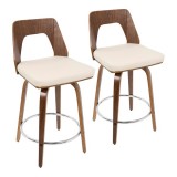 LumiSource Trilogy 24" Counter Stool - Set of 2 - CREAM 