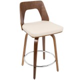 LumiSource Trilogy 24" Counter Stool - Set of 2 - CREAM - Perspective