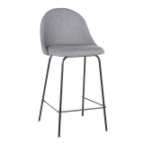 LumiSource Lana Counter Stool - Set of 2 - GREY - Perspective