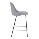 LumiSource Lana Counter Stool - Set of 2 - GREY - Side