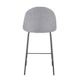 LumiSource Lana Counter Stool - Set of 2 - GREY - Rear