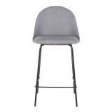 LumiSource Lana Counter Stool - Set of 2 - GREY - Front
