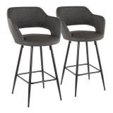 LumiSoure Margarite Counter Stool - Set of 2 - GREY