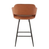 LumiSoure Margarite Counter Stool - Set of 2 - BROWN - Rear