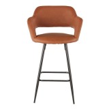 LumiSoure Margarite Counter Stool - Set of 2 - BROWN - Front