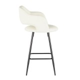 LumiSoure Margarite Counter Stool - Set of 2 - CREAM - Side