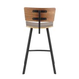 LumiSource Rocco Counter Stool - Set of 2 - WALNUT - Rear