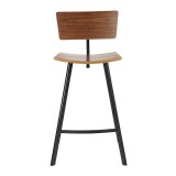 LumiSource Rocco Counter Stool - Set of 2 - WALNUT - Front