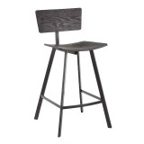 LumiSource Rocco Counter Stool - Set of 2 - BLACK - Perspective