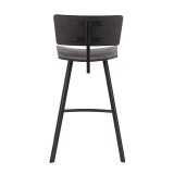 LumiSource Rocco Counter Stool - Set of 2 - BLACK - Rear